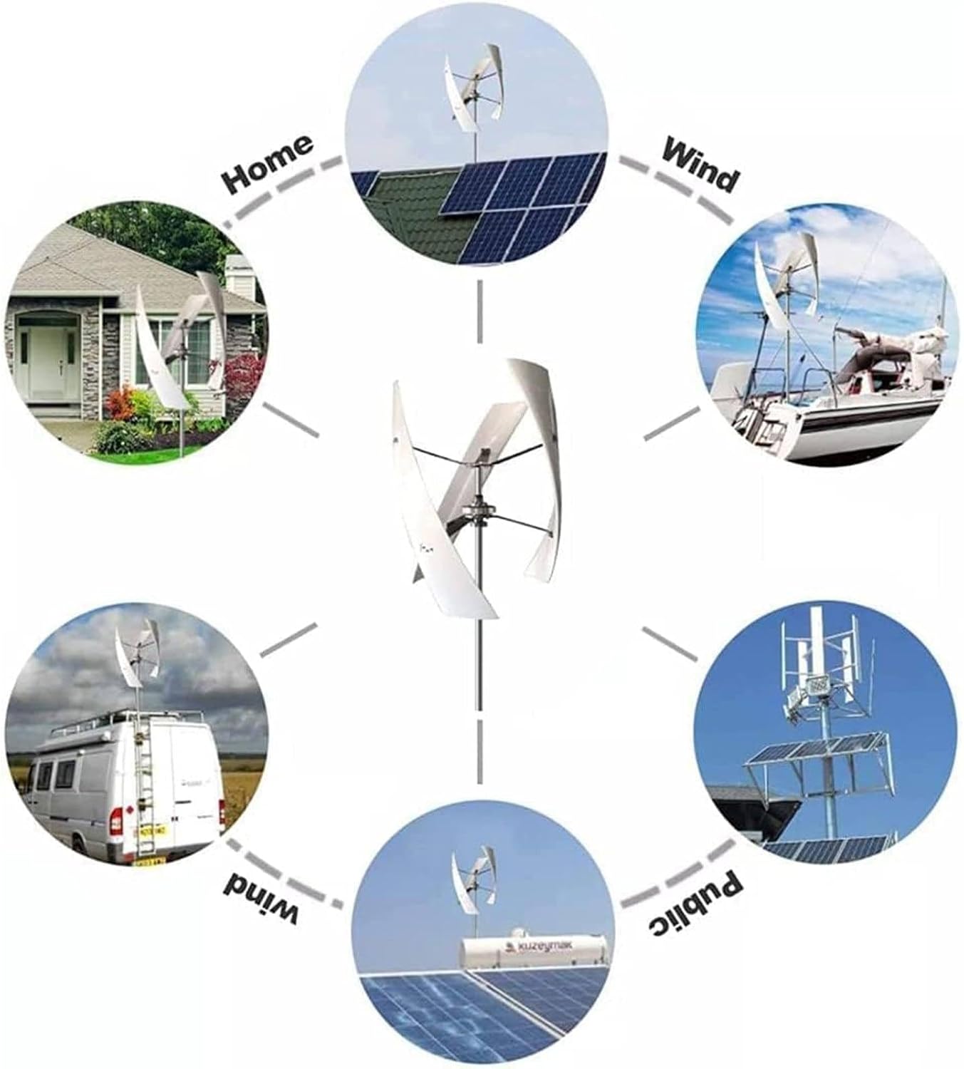 Wind Power Generator Kit, 3000W 12V 24V Wind Turbine with 3 Spiral Blades Vertical Design, Efficient Maglev Generator for Renewable Energy Solutions