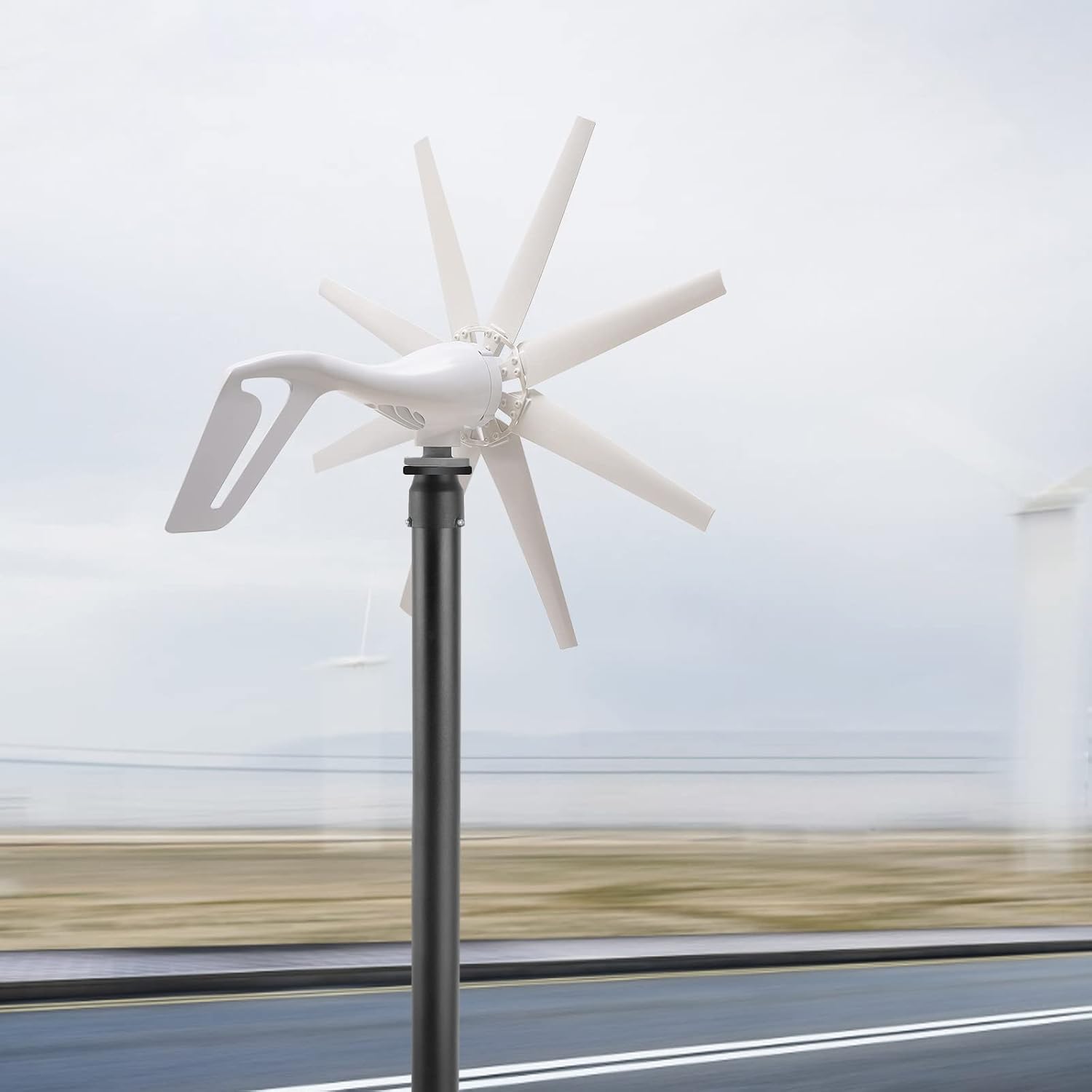 Wind Turbine Generator Kit 600W 12V w/8 Blade, Wind Generator Kit w/Charge Controller, Wind Power Generator for Marine, Home, Windmill Generator Suit for Hybrid Solar Wind System