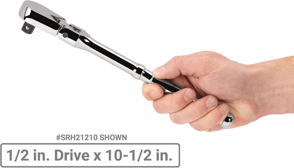 TEKTON 1/2 Inch Drive Flex Head Non-Quick-Release Ratchet Set, 2-Piece (10-1/2, 14 in.) | SRH92201