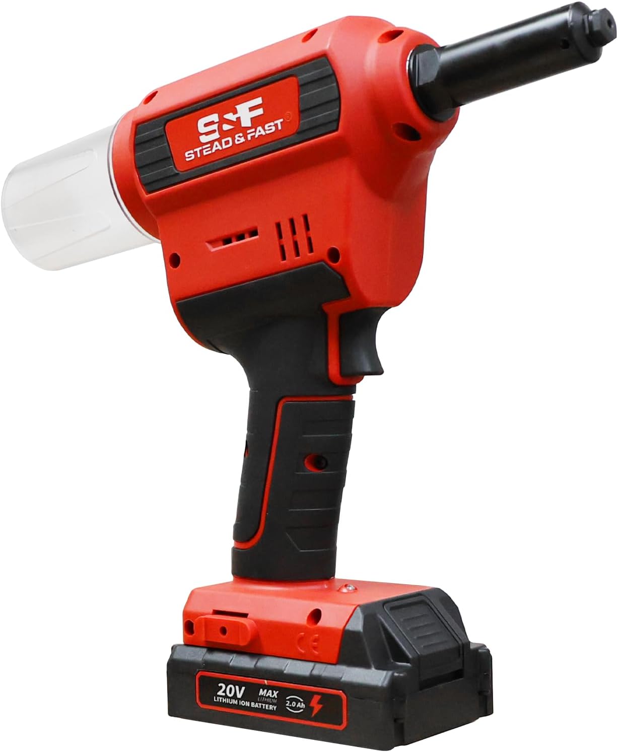 S&F STEAD & FAST Cordless Rivet Tool Kit, 1/8' - 1/4', Brushless, Industrial Grade, with Battery (2 pcs) and Charger, Electric Rivet Gun Set with Case