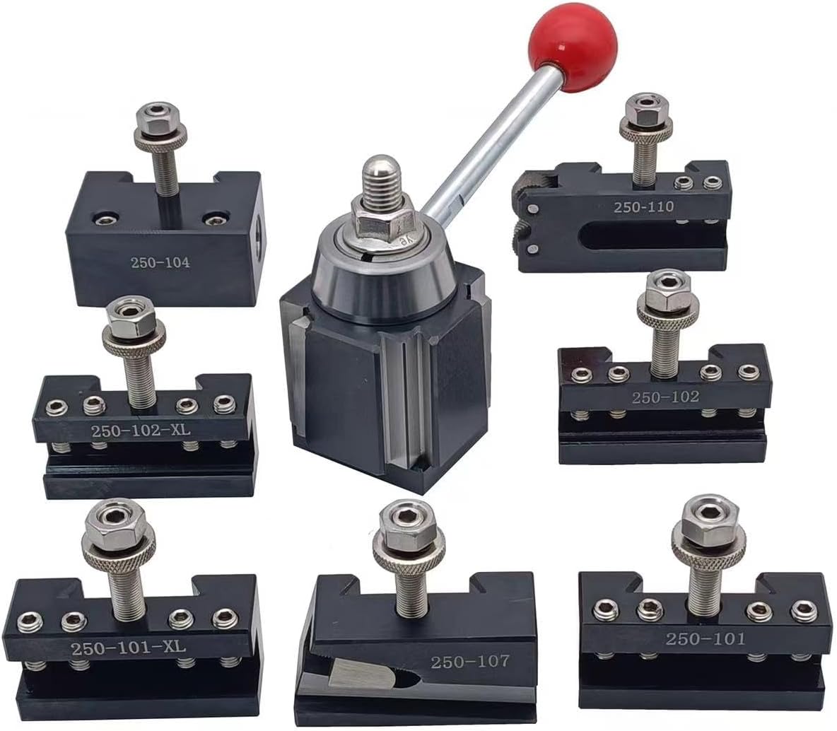 8 PCS Wedge Type AXA Quick Change Tool Post With Tool Holders For Lathe Swing Dia 6-12',250-111 (AXA-8PCS)