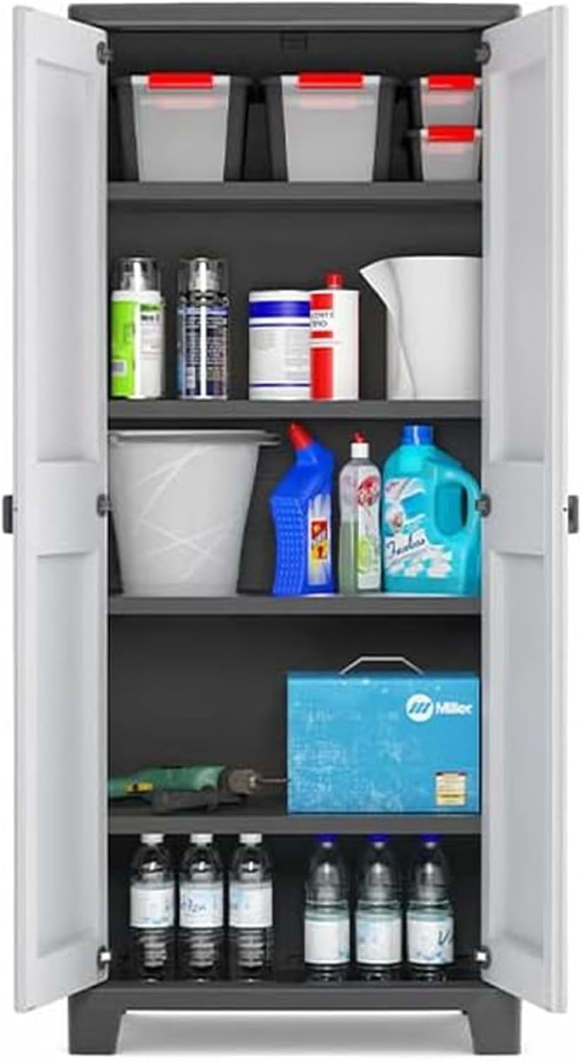 KIS Armadio a esterno impermeabile Grigio/Nero Titan High Cabinet
