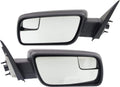 Kool Vue Driver & Passenger Side Power Non-Heated Mirrors for Ford Flex 2013-2019 With Spotter Glass; Without Memory & Puddle Lamp Textured