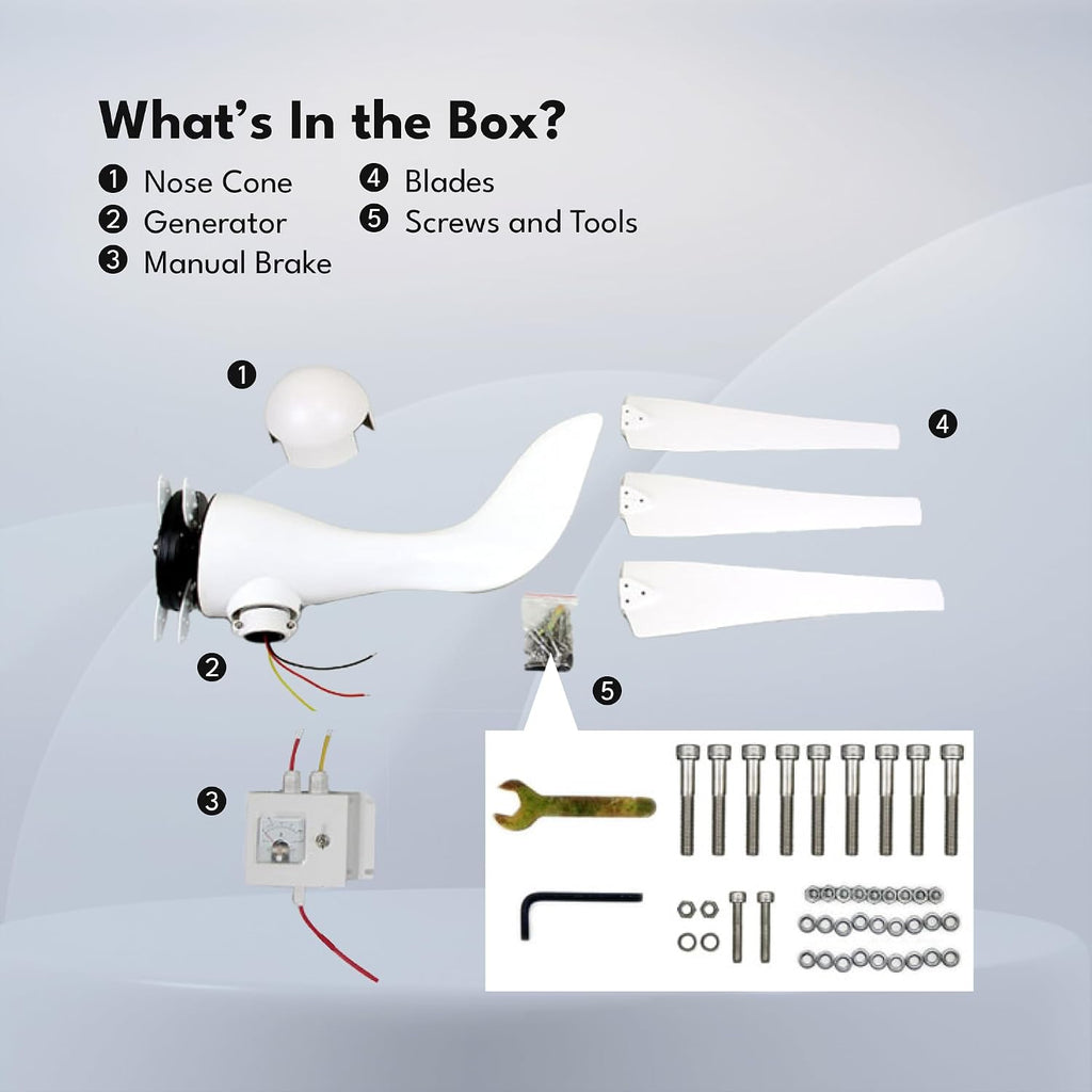 Automaxx 400W 12V Bluetooth Land and Marine Wind Turbine Generator kit. Inbuilt MPPT Charge Controller + Automatic and Manual Braking System with Amps Meter. DIY Installation.