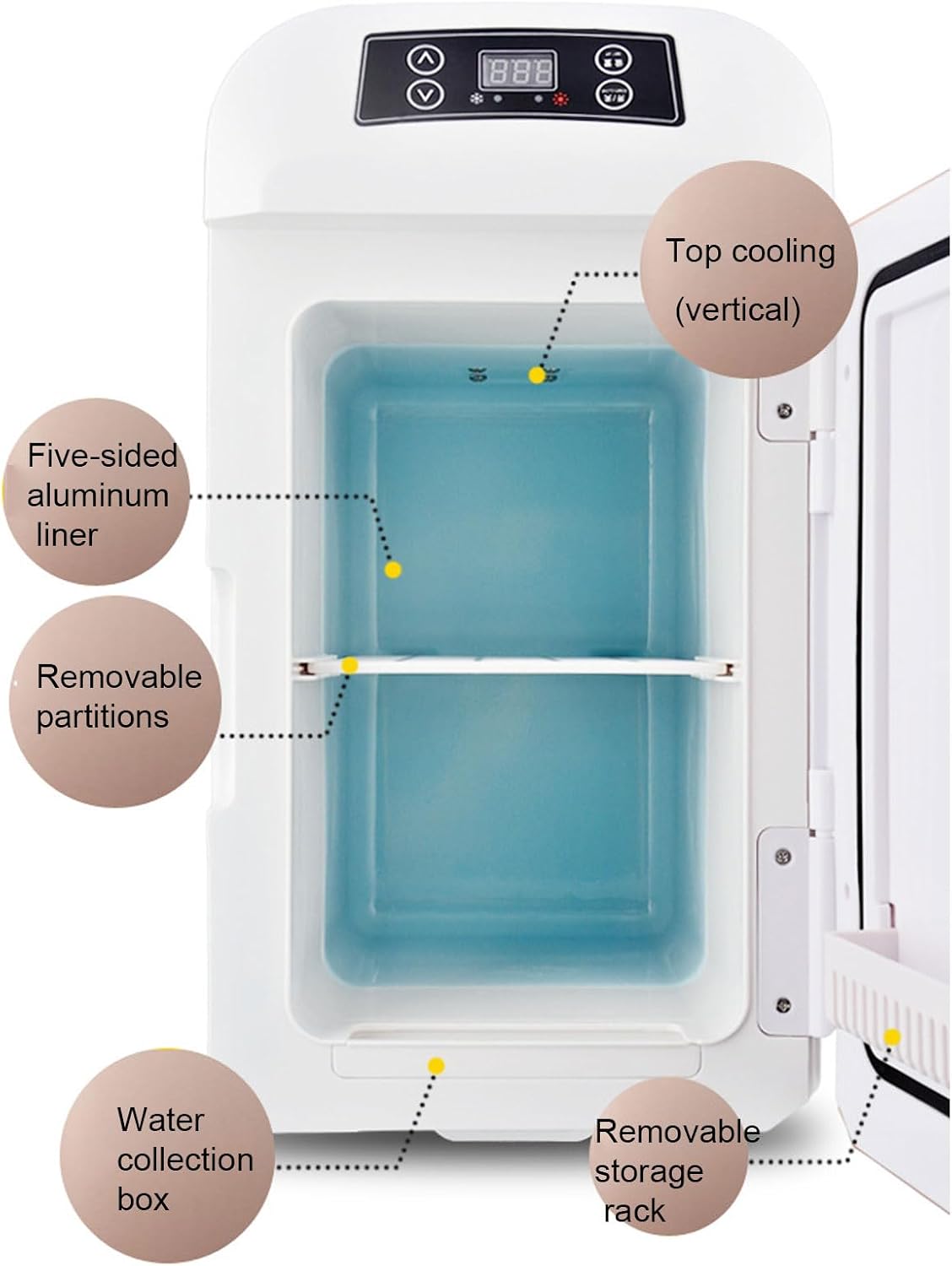 Car Refrigerator, 8 Liter Capacity Portable Refrigerator Electric Cooler Personal Thermoelectric Cooler/Warmer with 12V DC & 220V AC for Travel, Camping, Car, Home,A