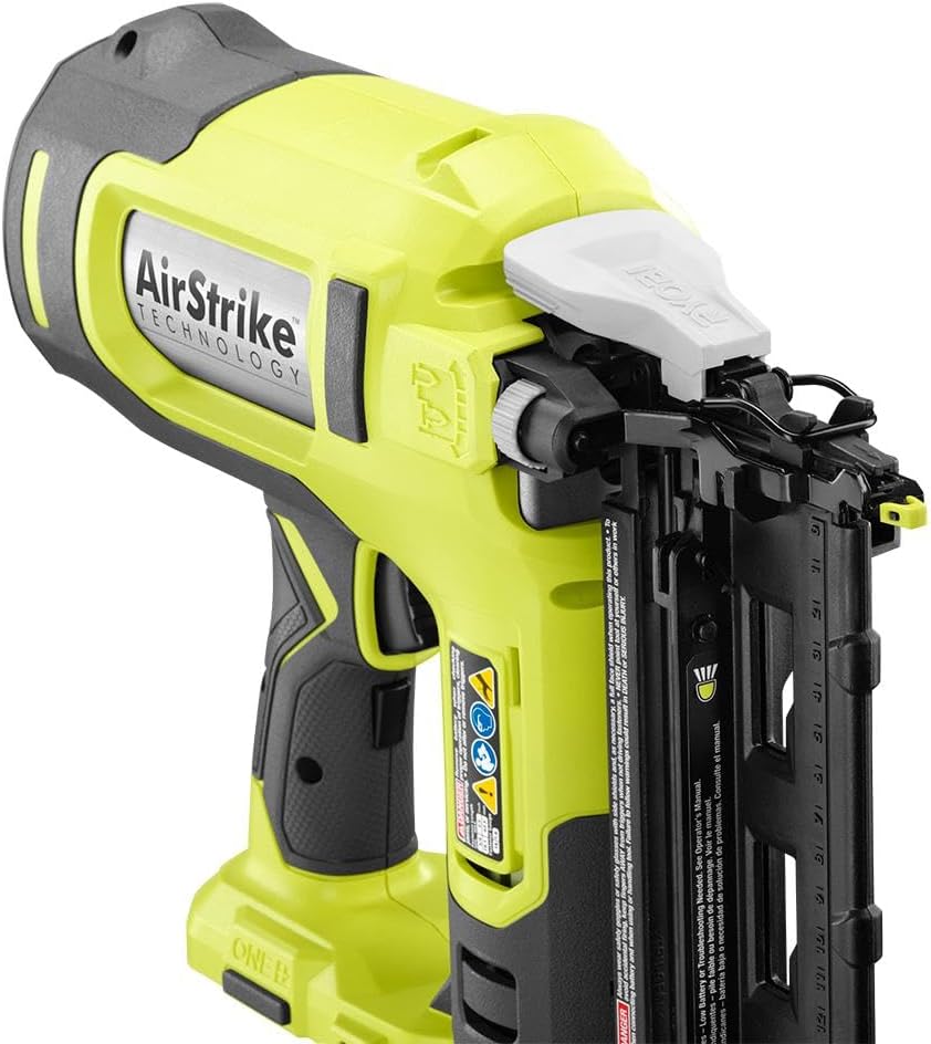 RYOBI ONE+ 18V 16-Gauge Cordless AirStrike Finish Nailer (Tool Only), P326, Green