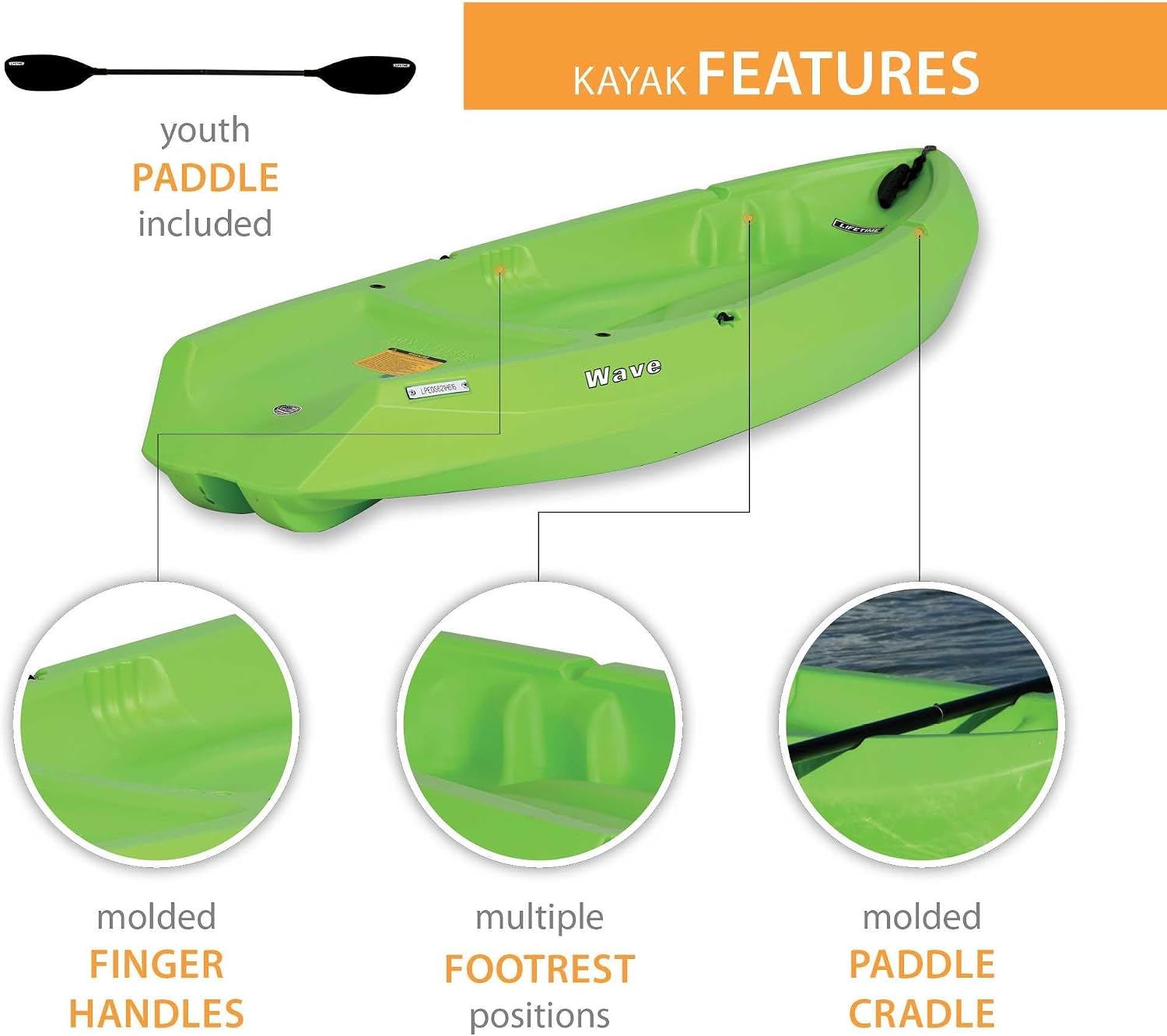 Lifetime Youth 6 Feet Wave Kayak with Paddle