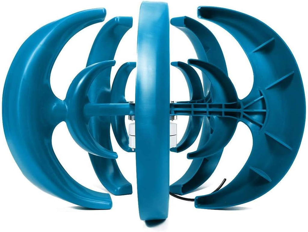 Blue Wind Turbine 5 Blades Vertical Wind Power Generator 12V/24V /48V 3000W Vertical Wind Turbine Generator for Garden & Home