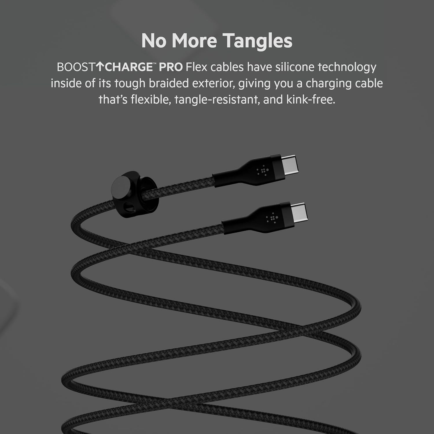 Belkin BoostCharge Pro Flex Braided USB-C to USB-C Cable (3M/10FT), USB-IF Fast Charging Cable for iPhone 16 Series, MacBook Pro, iPad Pro, Galaxy S25, S24, Nintendo Switch 2 & More - Black