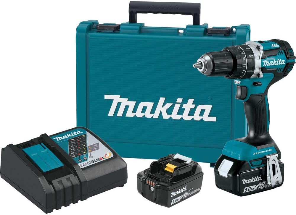 Makita XPH12T 18V LXT Lithium-Ion Compact Brushless Cordless 1/2' Hammer Driver-Drill Kit