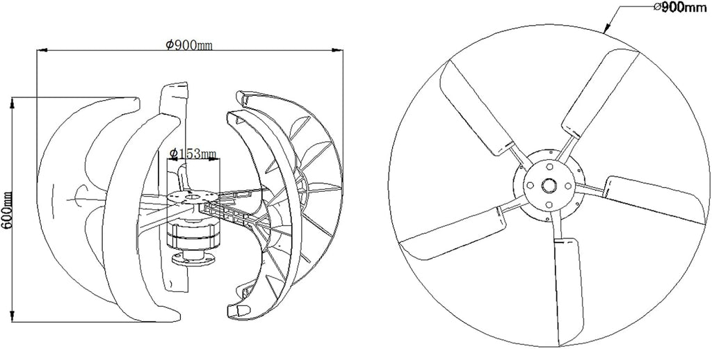 12000W Wind Turbine Generator Kit, 12V-220V 5-Blade 3-Phase AC Permanent Magnet for Home & Streetlight Projects - Efficient Renewable Energy Solution