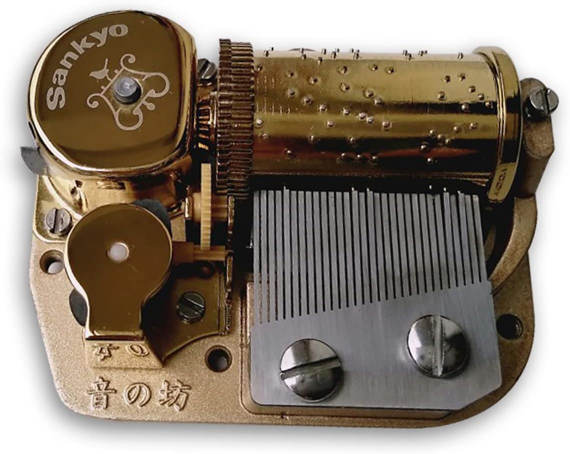 BinkeGG Play [ Memory ] 30 Note Golden Music Box Mechanism Sankyo Music Box Parts Musical Movement for DIY Music Boxes