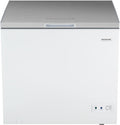 Frigidaire Chest Deep Freezer, 7 Cu. Ft. Capacity, Shiny Stainless Steel Top Lid Design-Adjustable Thermostat-Removable Vinyl Coated Wire Basket-Easy Defrost Drain- Garage Ready