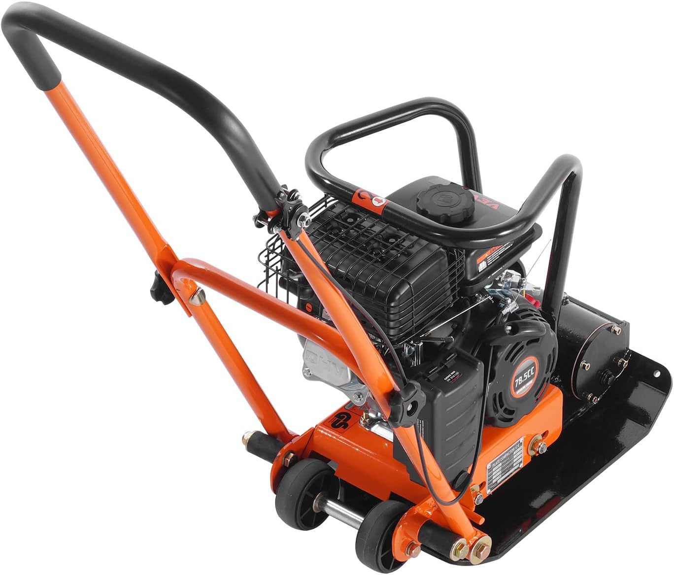 VEVOR Plate Compactor, 2.8 HP 78.5CC Gas Engine 5,250 VPM, 1,920 lbs Force Vibratory Compaction Tamper with 18.7 x 11.8 inch Plate for Walkways, Patios, Asphalts, Paver Landscaping, EPA Compliant