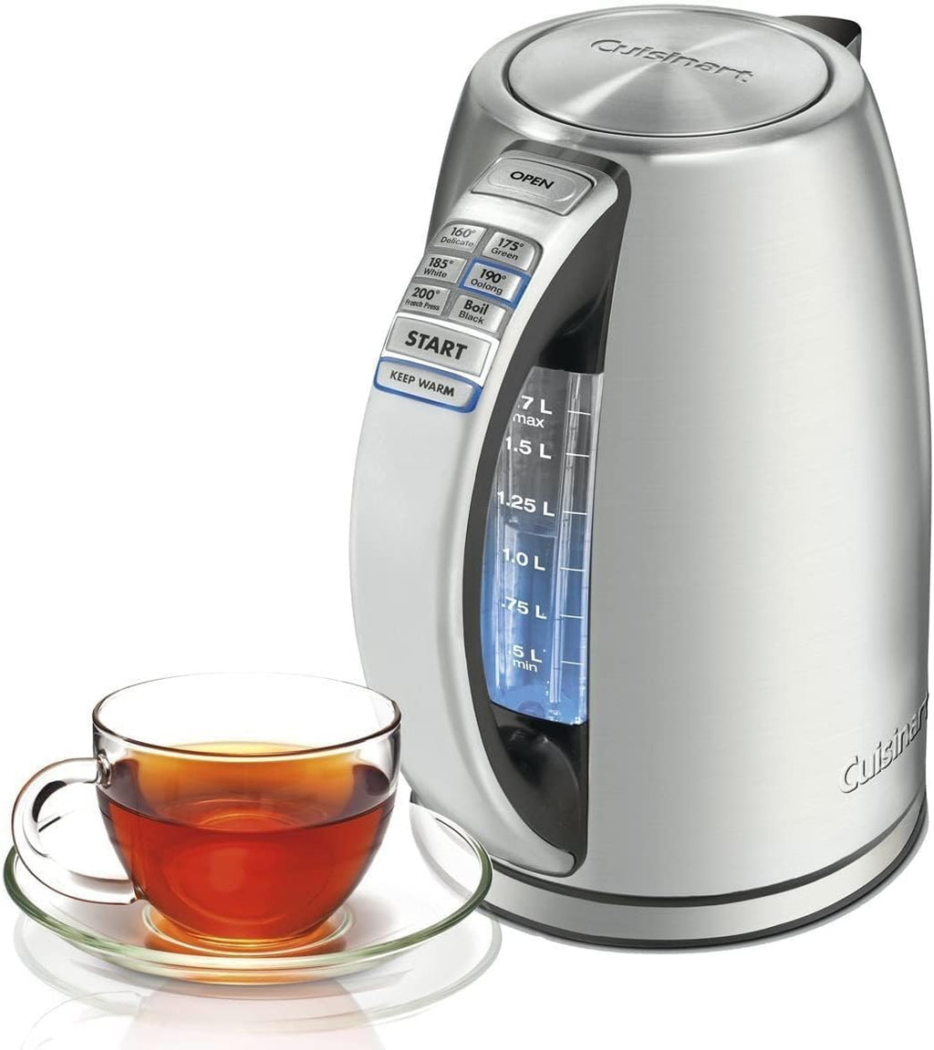 Cuisinart 1.7-Liter Stainless Steel Cordless Electric Kettle with 6 Preset Temperatures & Cuisinart SCO-60 Deluxe Electric Can Opener, Quality-Engineered Motor System