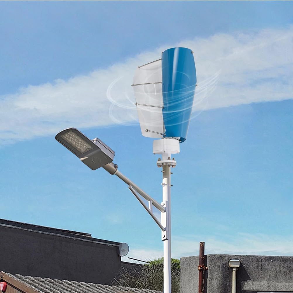 48V,3000W No Noise Outdoor Emergency Wind Turbine Generator, with Controller 2 Blade Blue Spiral Solar Wind Power Wind Generator Kit for Marine, Boat, Farm (12V-48V)