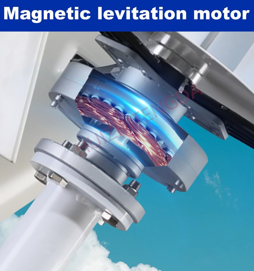 3000W Wind Turbine Generator Vertical, 12V-220V Garden Noise Wind Turbine Generator with Controller 3 Blades Wind Turbine Kits for Home, Monitoring Use,24v