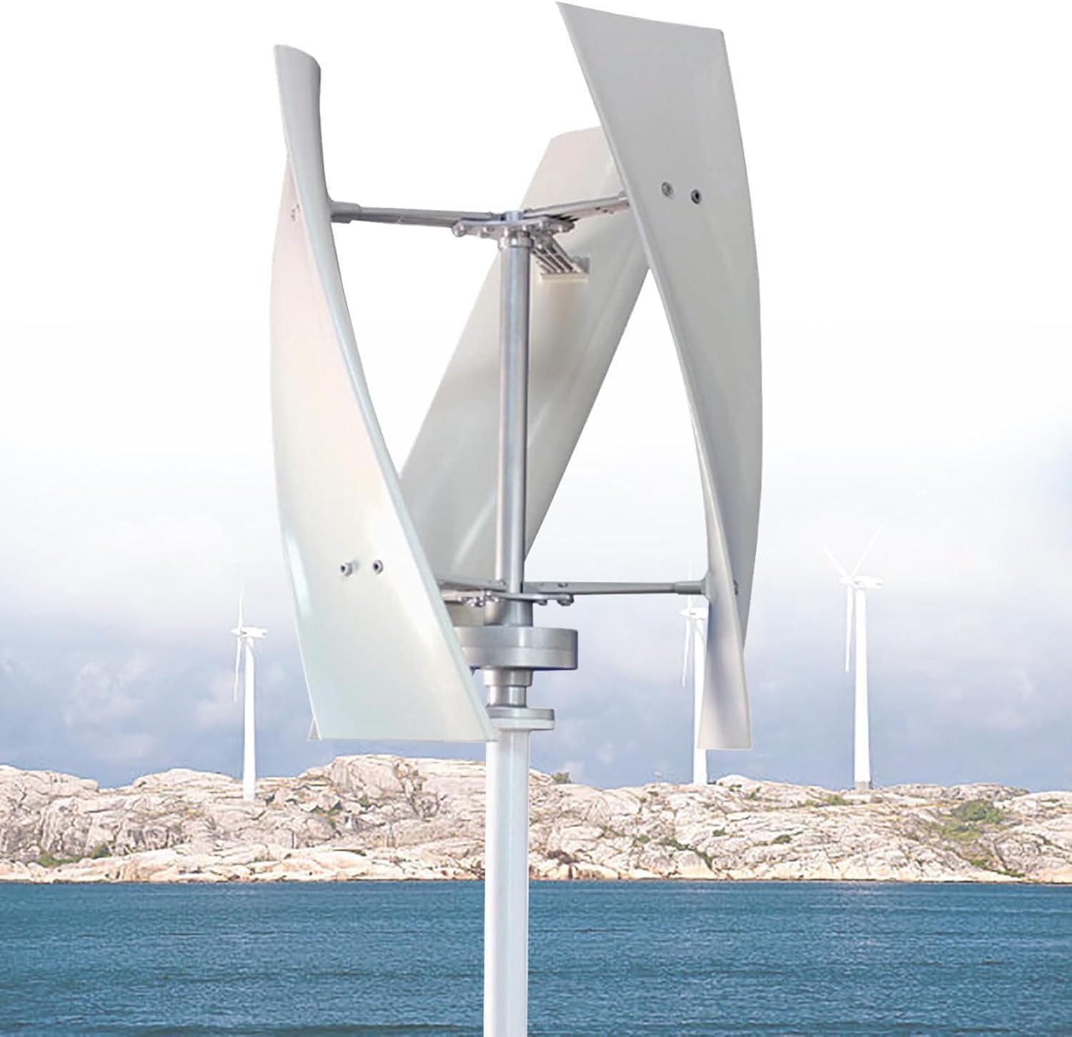 12V 24V 48V Windmill Wind Turbine Generator with MPPT Controller, 10000W Portable Vertical Helix Wind Power Turbine Generator, 3 Blade Wind Generator Kit or Home Energy Supplementation,12V