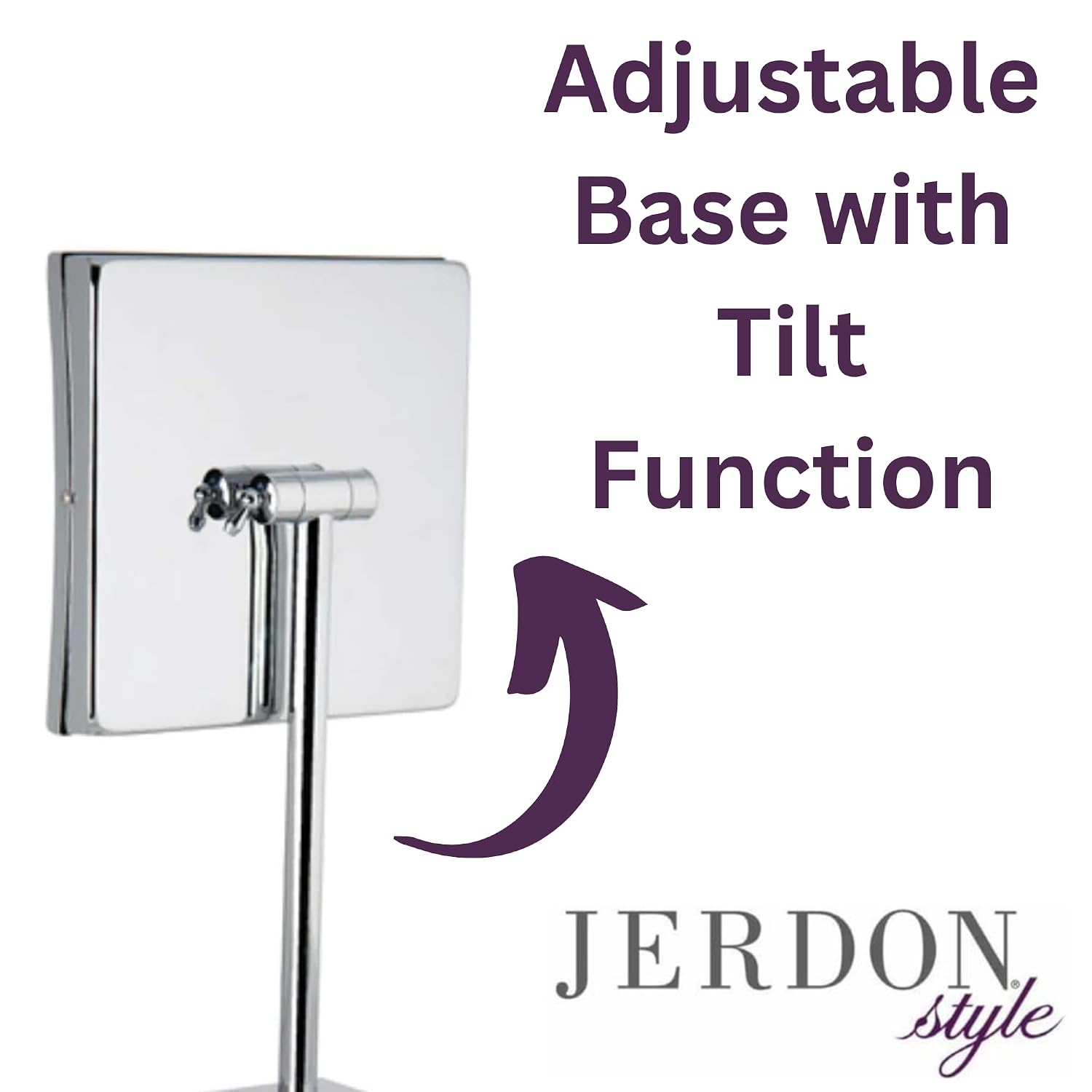 JERDON Lighted Tabletop Makeup Mirror with 5X Magnification - Chrome Finish 8' bx 8' Plug in Magnifying Mirror with Variable Lighting - Model JRT880CL
