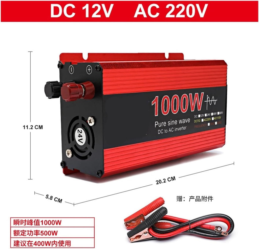 Inverter 110v Pure sine Wave 24v to 110v Solar Home Power Converter(12vto110v(1000w))