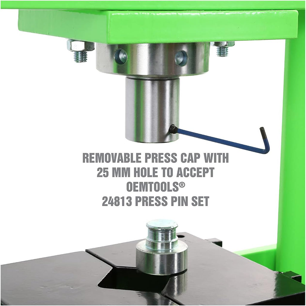 OEMTOOLS 10 Ton Hydraulic Benchtop Press with Double Speed Pump | Compact Design & Huge Power | Straighten, Bend, Press, & Remove Parts & Bearings | Universal Compatibility