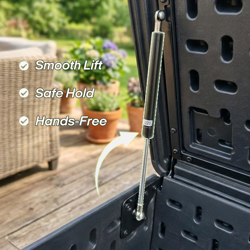 300 Gallon Outdoor Storage Deck Box, Extra Large Waterproof Resin Storage Box for Patio Cushions, Garden Tools, Pool Supplies, Outdoor Furniture Accessories, Black