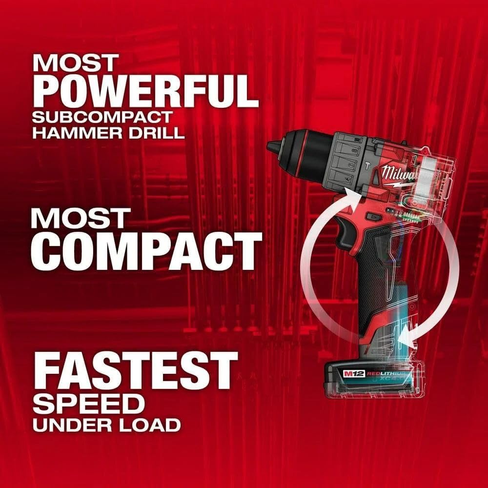 Milwaukee Electric Tools 2504-22 M12 Fuel 1/2' Hammer Drill Kit