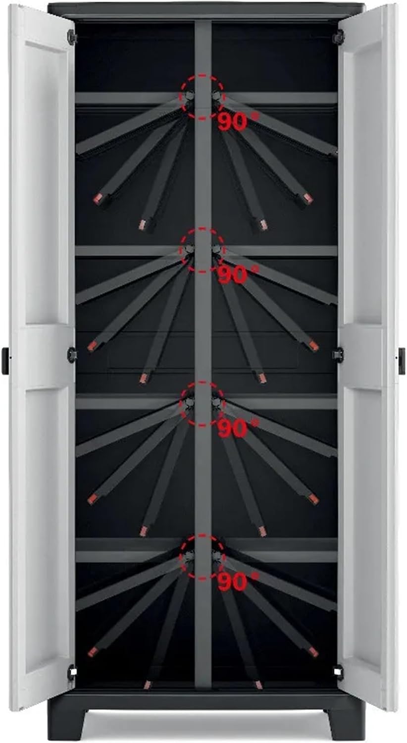 KIS Armadio a esterno impermeabile Grigio/Nero Titan High Cabinet
