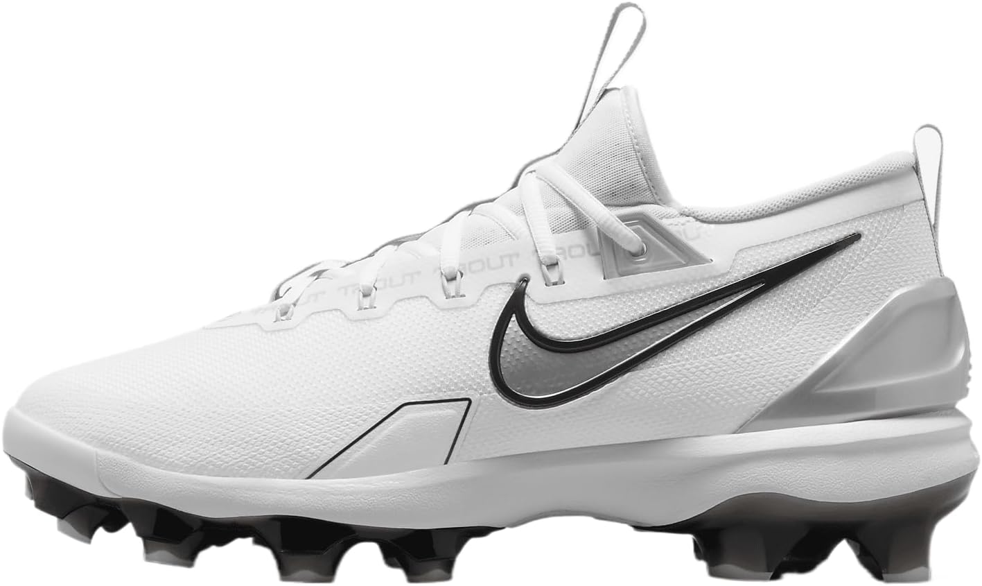 Nike Force Trout 9 Elite MCS Baseball Cleats (FZ8643-100, Summit White/Hemp/Black/Royal Pulse)