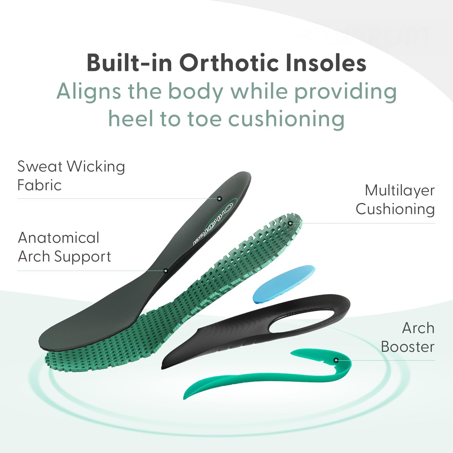 Orthofeet Men's Orthopedic Tilos Hands-Free Water-Repellent Walking Sneaker