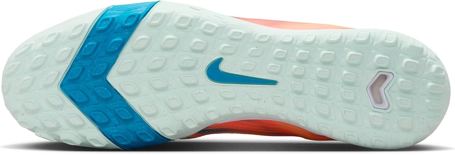 Nike Mercurial Superfly 10 Academy Kylian Mbappe Turf High-Top Soccer Shoes (Melon Tint/Igloo/Neo Turquoise)