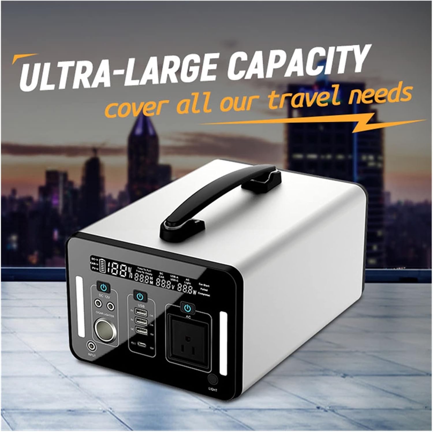 Portable Electric Power Station 1000WH 110V-240V Solar Generator For Home Energy Storage Power Supply Outdoor Camping Drones (Color : 1000W Power Station, Size : E)