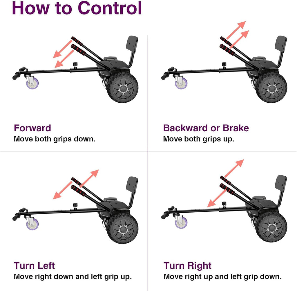 FLYING-ANT Self Balance Scooter Seat Attachment 6.5' Two-Wheel Self Balancing Electric Scooter with LED Light Flash Lights Wheels