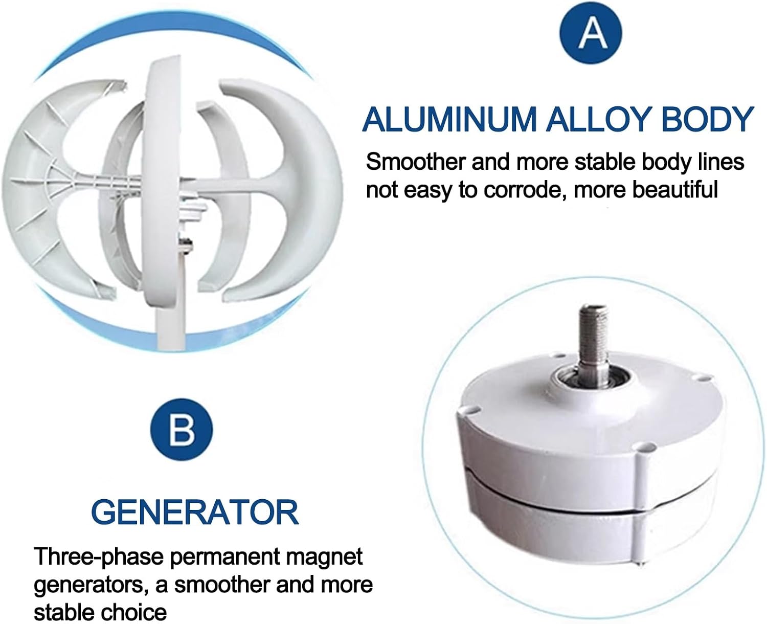 Wind Turbine with Controller, 24v Vertical Axis Wind Turbine Generator, Small Household Lantern Type Windmill Turbine Generator 5 Blades, 400w, 1000w for Home(1000w)