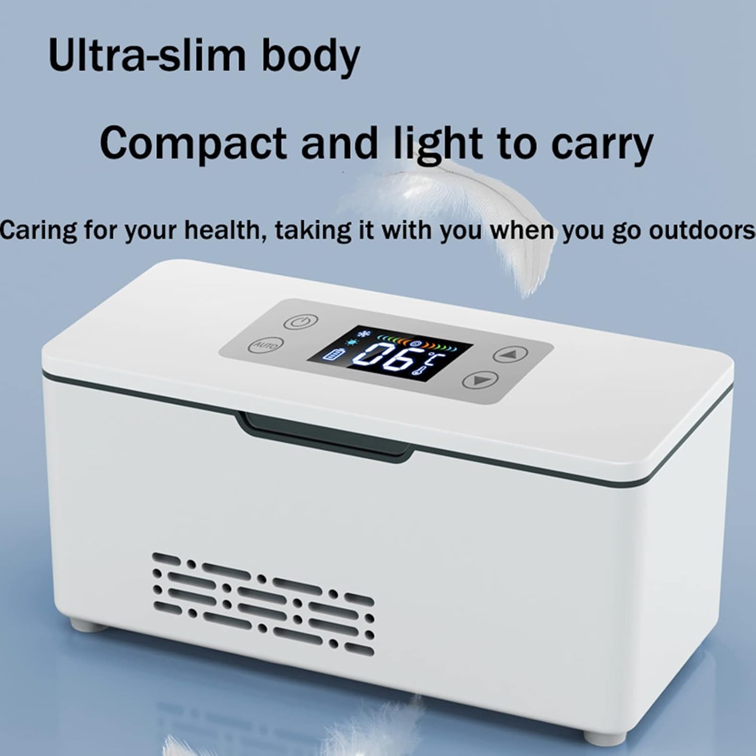 Portable Insulin Cool Box, High Capacity Medicine Mini Intelligent Electric Fridge Cooler Bag Thermostat Under with Charging Cable for Travel & Household,1cell