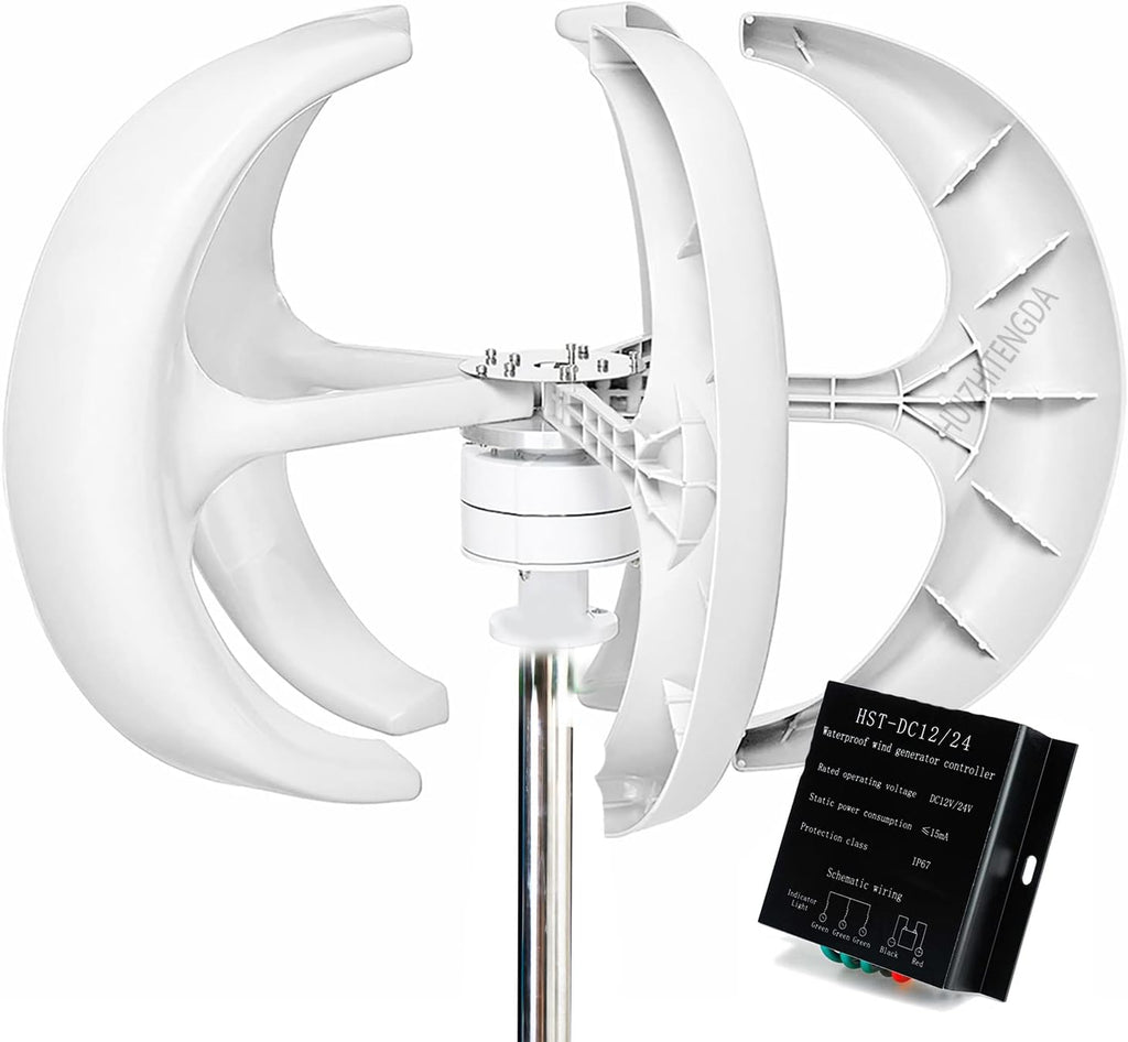 3000W Vertical Turbine Wind Turbine Generator Kit, 12V-220V 5 Blades Lantern Vertical Axis Wind Turbine Generator(With Controller),220v
