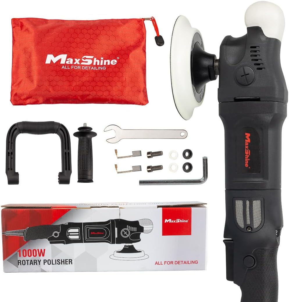 Maxshine 3' & 5' Combo Pro Rotary Polishers - 5/8' Thread - Auto Detailing Tool for Paint Protection, Swirl & Scratch Repair, Buffing, Glossy Shine - Ideal for Cars, Trucks, SUVs