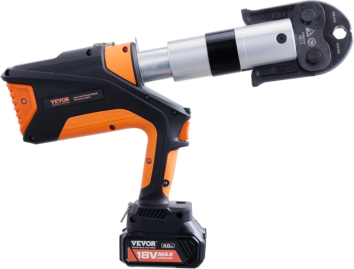 VEVOR 18V Press Tool, 32KN Electric Pipe Crimping Tool for 1/2' to 2' Copper Pipes, 360° Rotation Automatic Crimper with Brushless Motor & 6 Jaws - Compatible with ProPress
