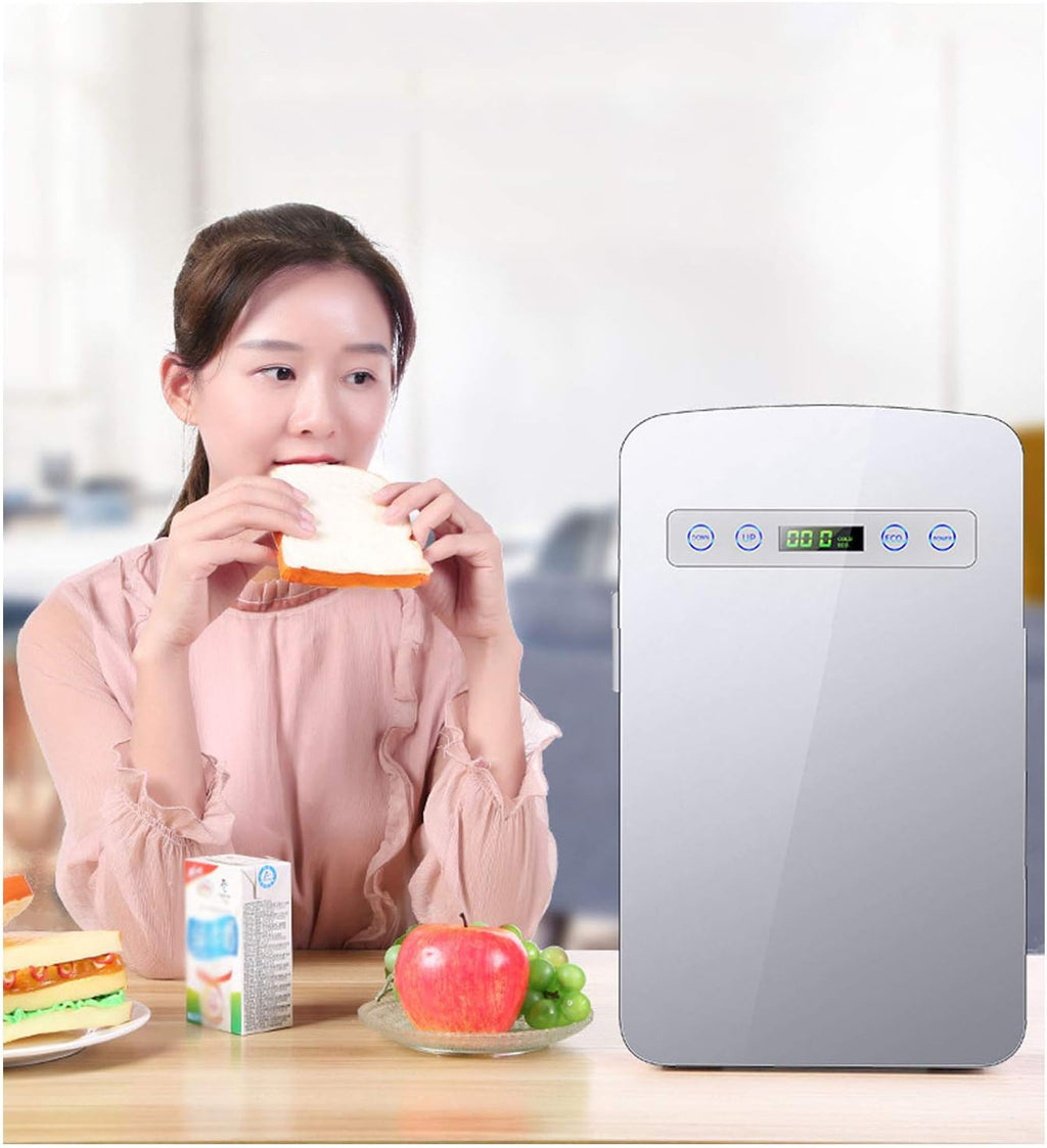 Mini Fridge Electric Cooler and Warmer 10L for Car and Home Portable Freezer Touch Digital Display Electric Coolers for Camping Single Door with Handle Three Layers