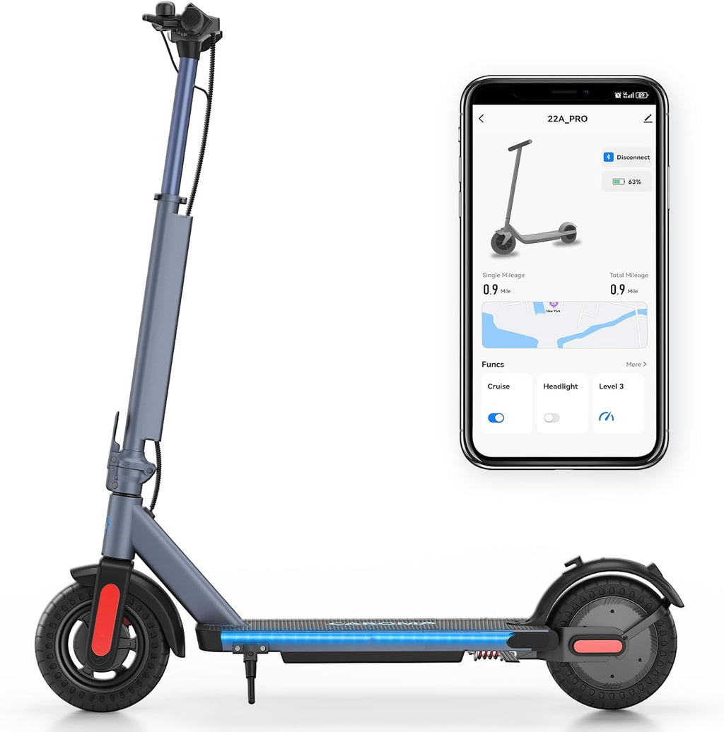 Caroma Electric Scooter Adults, 350W/500W Motor, Top Speed 20/25 Mph & 30 Miles Range, 8.5' Solid Tires, Cruise Control E Scooter for Adults