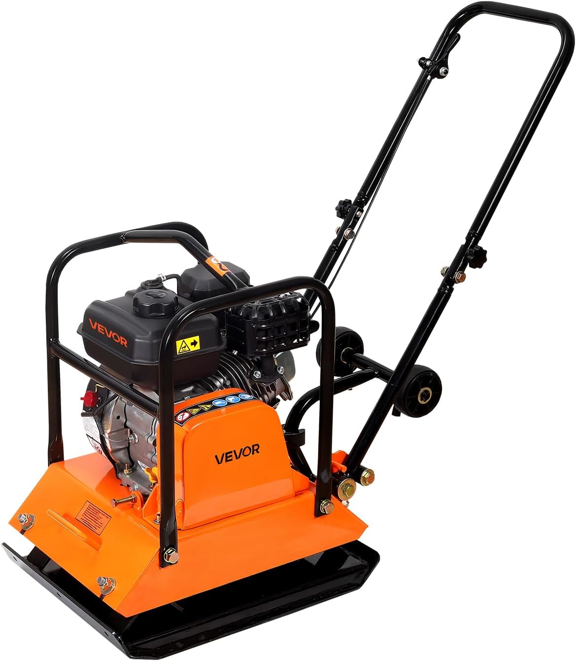 VEVOR Plate Compactor, 6.5 HP 196CC Gas Engine, 5700 VPM Vibrating Ground Rammer, 4047 lbs Compaction Force, 21 x 16 in Plate, Walk Behind Compactor for Paver Landscaping, Asphalt, Foundation, Soil
