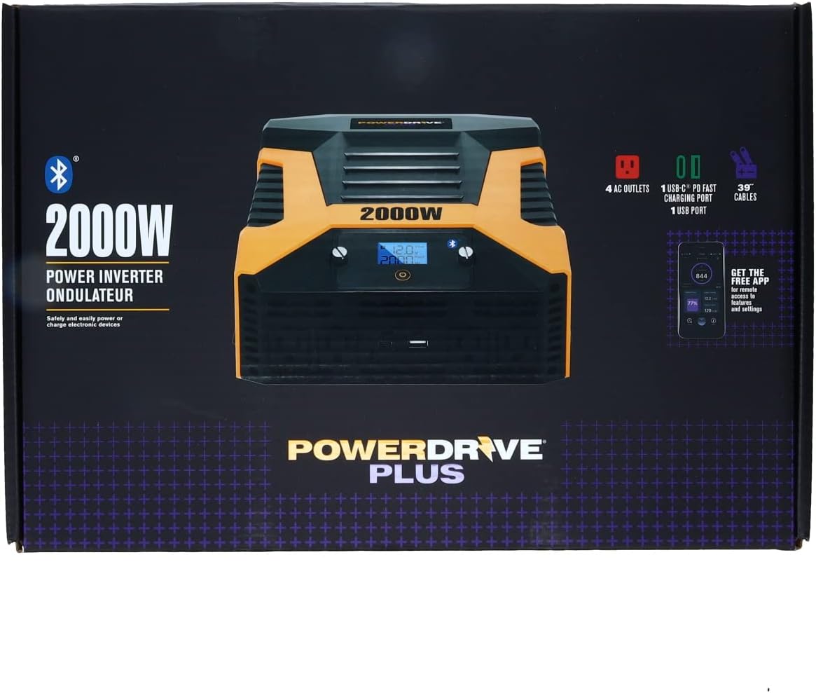 PowerDrive 2000 Watt Power Inverter, PWD2000P with Bluetooth Wireless Tech and Remote Control
