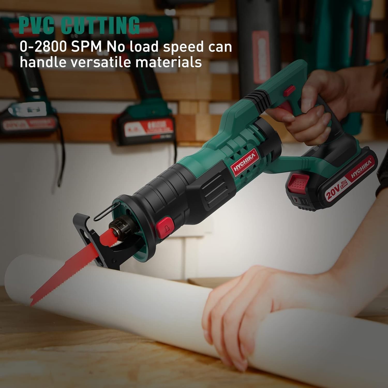 HYCHIKA Reciprocating Saw, 6.2A Mini Circular Saw with 3 Blades, 2-Tool Power Tool Combo Kit