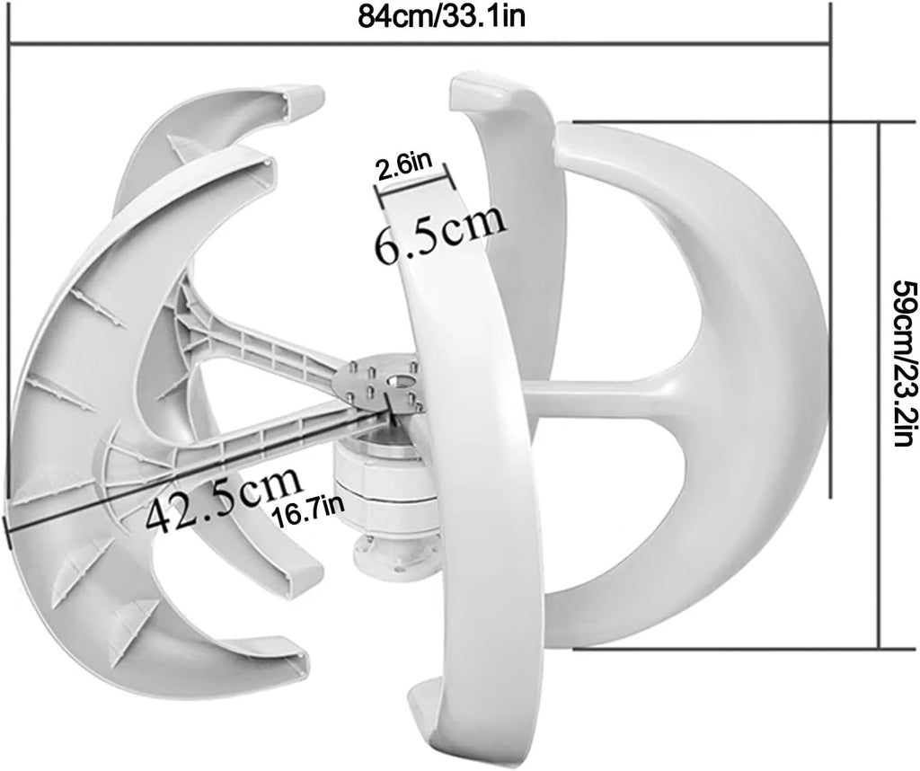 Wind Turbine with Controller, 24v Vertical Axis Wind Turbine Generator, Small Household Lantern Type Windmill Turbine Generator 5 Blades, 400w, 1000w for Home(1000w)