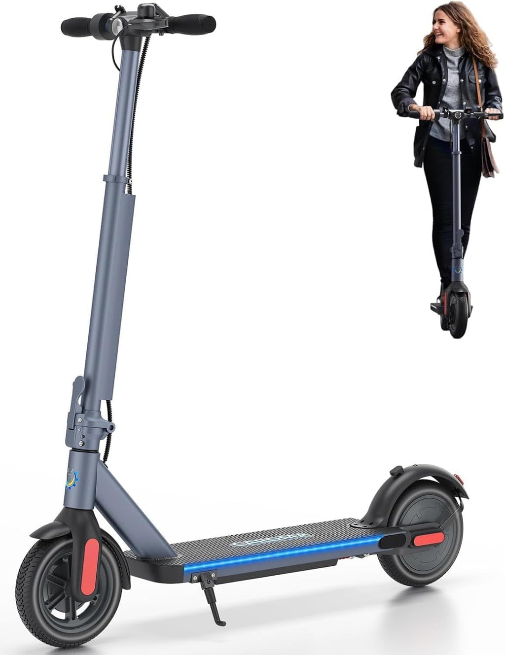 Caroma Electric Scooter Adults, 350W/500W Motor, Top Speed 20/25 Mph & 30 Miles Range, 8.5' Solid Tires, Cruise Control E Scooter for Adults
