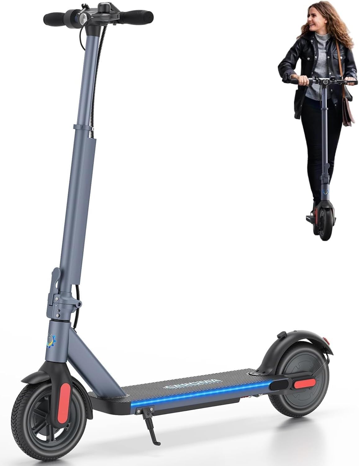 Caroma Electric Scooter Adults, 350W/500W Motor, Top Speed 20/25 Mph & 30 Miles Range, 8.5' Solid Tires, Cruise Control E Scooter for Adults