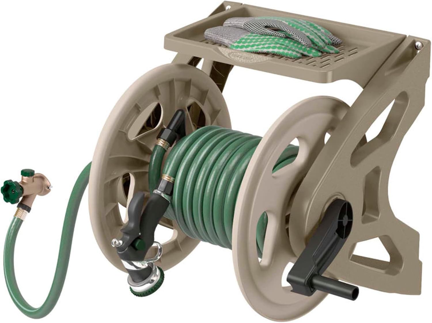 Suncast 175 Foot Slide Trak Garden Hose Handler Wall Mounted Hose Reel (2 Pack)