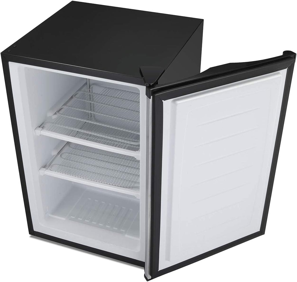 Antarctic Star Upright Freezer 3.0 Cu.ft, Compact Mini Freezer with Reversible Single Door, Temperature Control, Removable Shelves, Small freezer Stainless Steel for Dorms Home Office, Silver