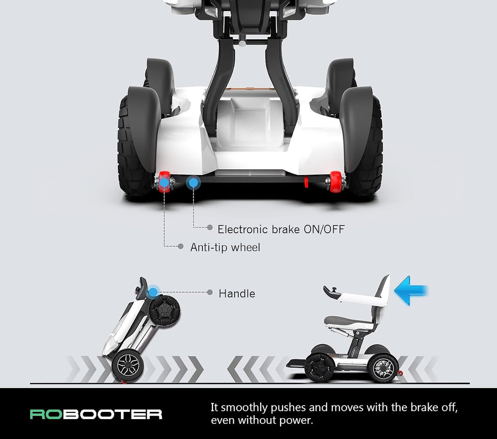 Intelligent Electric Powered Wheelchair Device, Automatic Folding, Remote Controlled, Smart, Compact Heavy Duty Mobile, Powerful Dual Motor, Foldable Portable Motorized Mobility Scooter