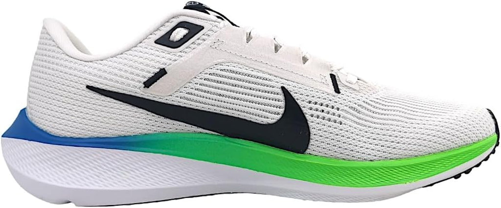 Nike Pegasus 40 Men's Road Running Shoes (DV3853-006, Platinum Tint/White/Green Strike/Black) Size 7.5